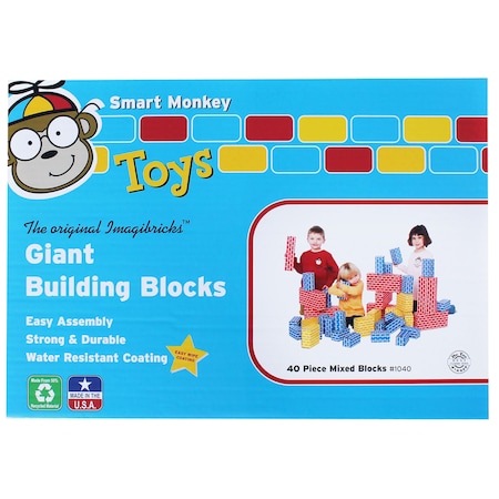 Smart Monkey Toys ImagiBRICKS Giant Building Block Set, 40 Pieces 1040
